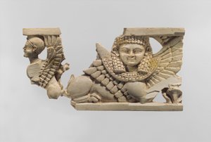 Openwork furniture plaque with two sphinxes, c.800 BC